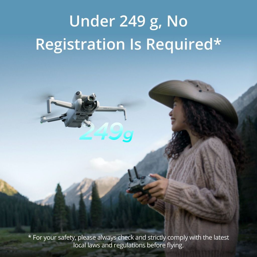 DJI Mini 4 Pro (DJI RC-N2) Drone, 4K/60fps Omnidirectional ActiveTrack