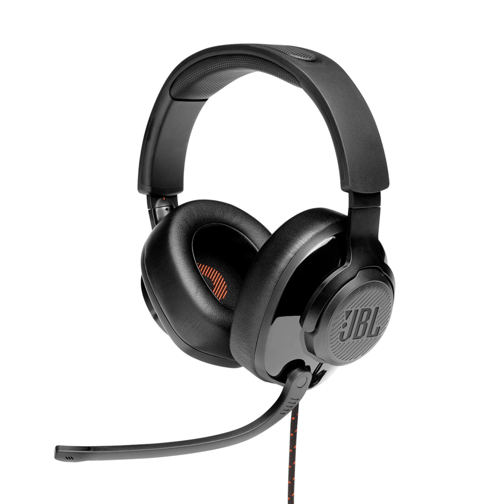 JBL Quantum 300 Hybrid Wired Over-ear PC Gaming Headset with Flip-up Mic, Black