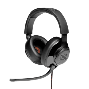 JBL Quantum 300 Hybrid Wired Over-ear PC Gaming Headset with Flip-up Mic, Black