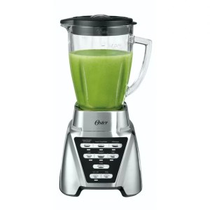Oster Blender with Glass Jar, 24-Ounce Smoothie Cup, Brushed Nickel