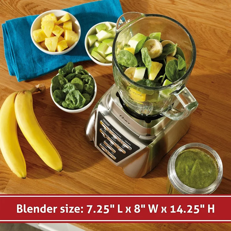 Oster Blender with Glass Jar, 24-Ounce Smoothie Cup, Brushed Nickel - Image 6