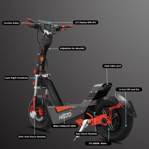 HEZZO F8 Electric Scooter 72v 8000W 100Km/h - Image 3