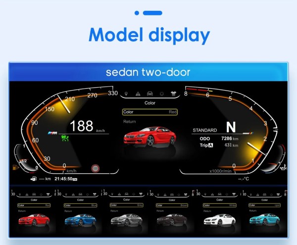 12.3'' Lcd Digital Dashboard Cluster CIC NBT Evo Instrument Panel Cockpit