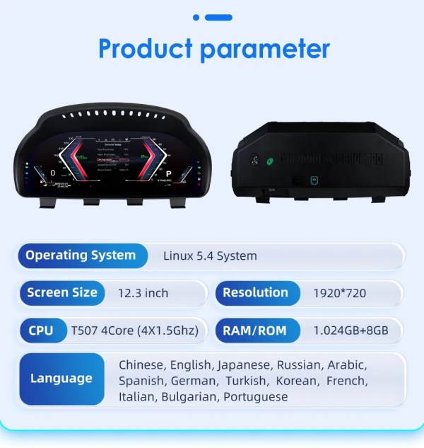 12.3'' Lcd Digital Dashboard Cluster CIC NBT Evo Instrument Panel Cockpit