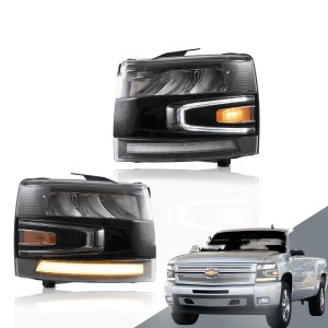 DRL Head Lamp For Chevrolet Silverado 2007-2013 Headlight Car LED Headlight Dynamic Streamer Turn Signal Lights