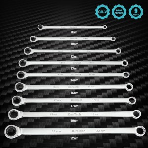 DURATECH Extra Long Ratcheting Wrench Set, Combination Wrench Set, Metric. - Image 2