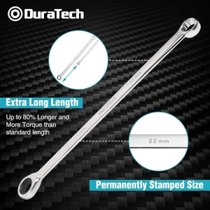 DURATECH Extra Long Ratcheting Wrench Set, Combination Wrench Set, Metric. - Image 3