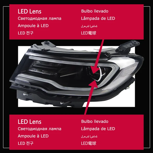 Car Front Headlight For Jeep Compass 2017-2020 LED Head lamps Styling Dynamic Turn Signal Lens