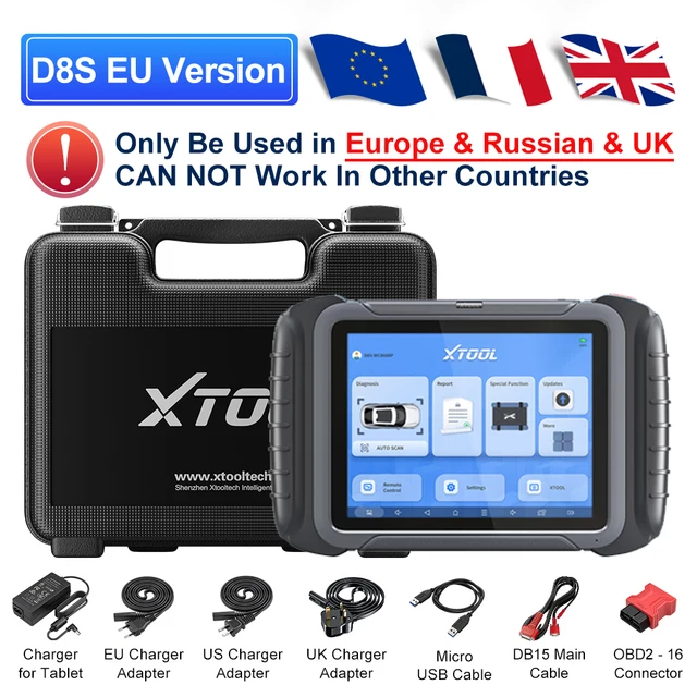 XTOOL D8S Car Diagnostic Scanner Automotive Scanner ECU Coding Key Programming 38+