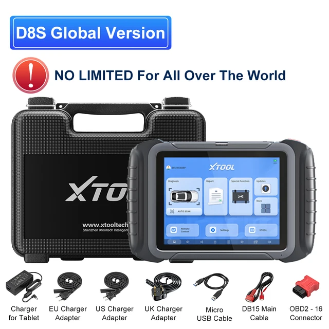 XTOOL D8S Car Diagnostic Scanner Automotive Scanner ECU Coding Key Programming 38+