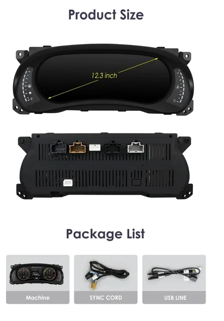 12.3 Inch Digital Instrument Cluster - Virtual Cockpit Speedometer Dash LCD Screen Panel Dashboard