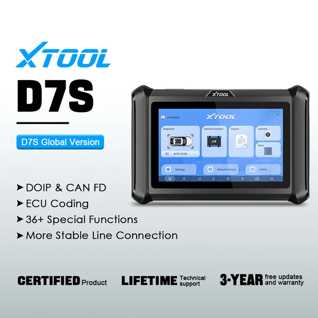 XTOOL D7S Auto Diagnostic Tools CANFD DOIP ECU Coding Key Programming Automotive scanner Bi-directional Control Work With XV100
