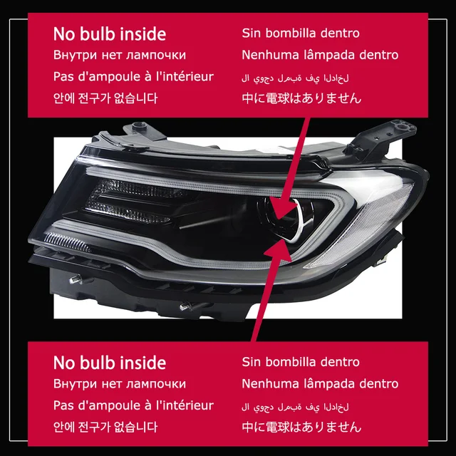 Car Front Headlight For Jeep Compass 2017-2020 LED Head lamps Styling Dynamic Turn Signal Lens
