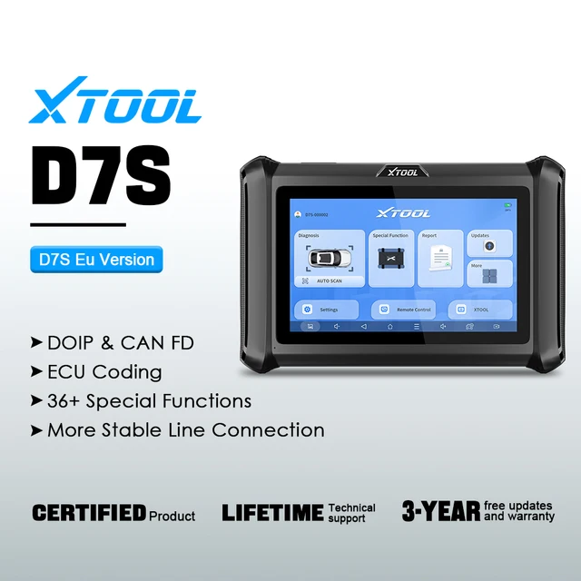 XTOOL D7S Auto Diagnostic Tools CANFD DOIP ECU Coding Key Programming Automotive scanner Bi-directional Control Work With XV100